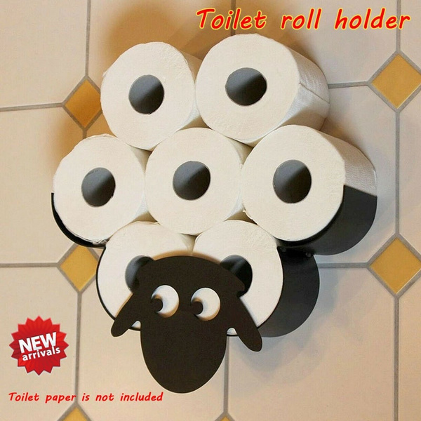 Toilet Roll Holder Sheep Wall Mount Black Metal Toilet Paper Cute Animals  Tissue Storage | Wish