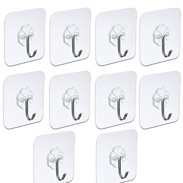 Adhesive Wall Hooks Door Antiskid Traceless Transparent Clear Strong Sticky Hook 