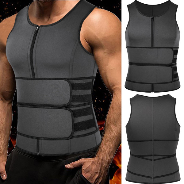 Neoprene Sweat Vest for Men Waist Trainer Vest Adjustable Workout Body ...