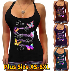 butterfly, Summer, summer t-shirts, letter print