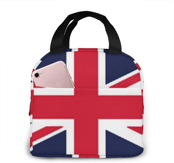 British Flag Blue Pink Hawaiian Surfer Portable Insulated Lunch Bag