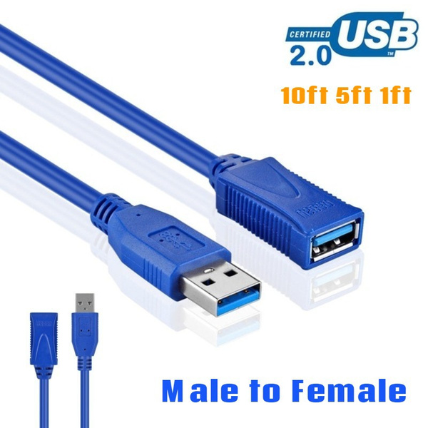 USB 2.0 Extension Cable AMale To AFemale Adapter Cord 10ft 5ft 1ft Wish