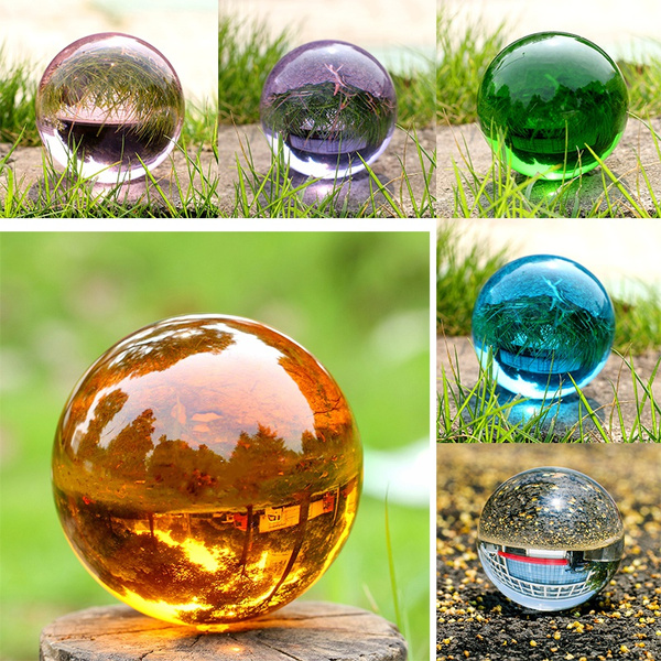 H&D 40mm Asian Rare Crystal Ball with Stand Household Decoration Magic Ball  Photography Lens Ball Healing Stone(8 colour)
