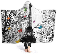 hooded, Eiffel Tower, Blanket, hoodedblanket