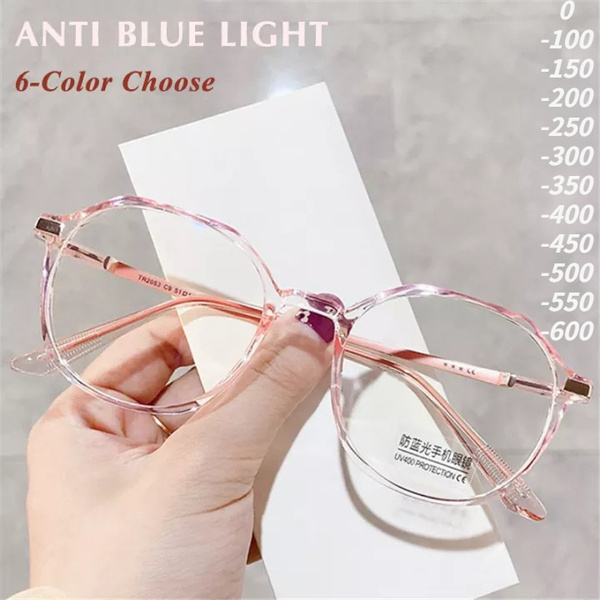 Round Eyewear Transparent Computer Glasses Frame Women Men