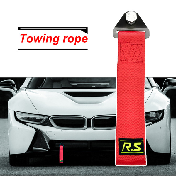 Bult+Nut Towing Rope Trailer Tow Strap Racing Sport Car Tow Hook High  Strength Nylon Red Bumper Grill Auto Accessories Universal