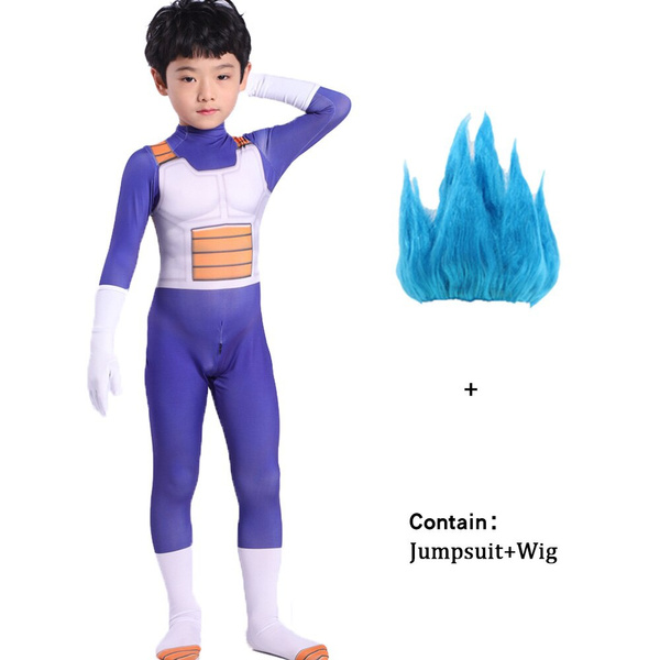 Halloween Anime Vegeta Cosplay Costume Baby Children Super Blue Battle ...