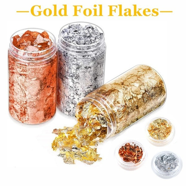 2g/3g/5g/10g/15g/20g/30g Gold Silver Rose Gold Foil Flakes for