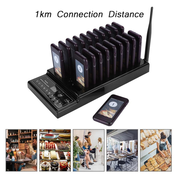 SU-68Z Restaurant Calling Pager System 20 Pager Wireless Queue Call ...