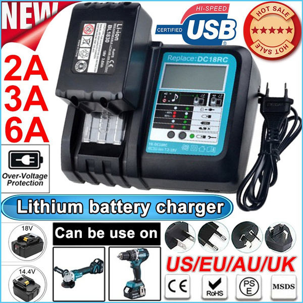 2021 Upgrade 7.2V-18V Lithium Battery Charger DC18RC/DC18RA/BL1830 ...