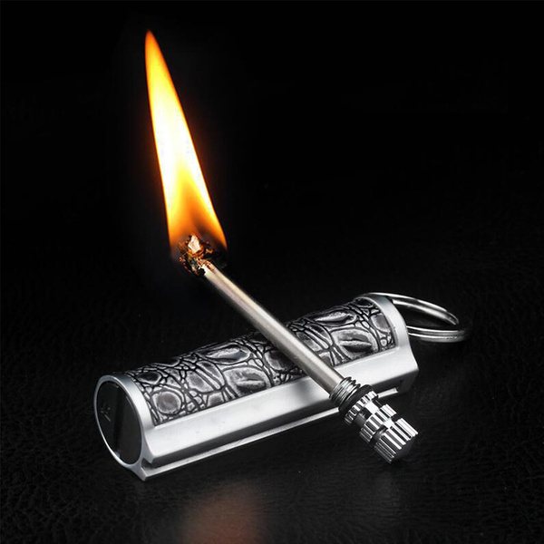Llavero de metal con encendedor recargable de queroseno de emergencia Llavero de metal con encendedor recargable de queroseno de emergencia