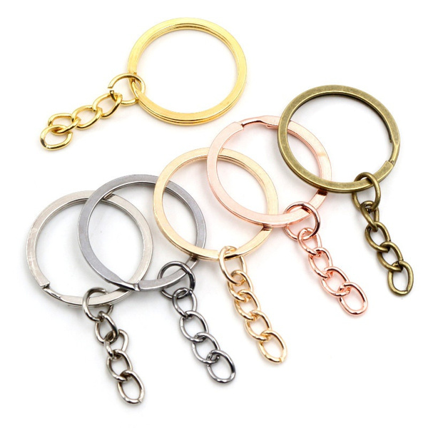 10/20/30 Pcs Key Ring Key Chain Rings Plated Round Split Keychain Keyrings  for Diy Craft
