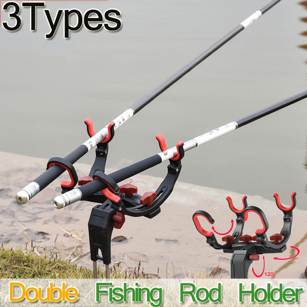 Type 3 Fishing Rod Holder Fishing Rod Holder, Used for Bank Fishing  360-degree Adjustable Fishing Rod Holder, Red, Double Fishing Rod, Fishing  Holder