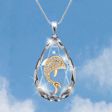 925 sterling silver necklace, crystal pendant, DIAMOND, Love