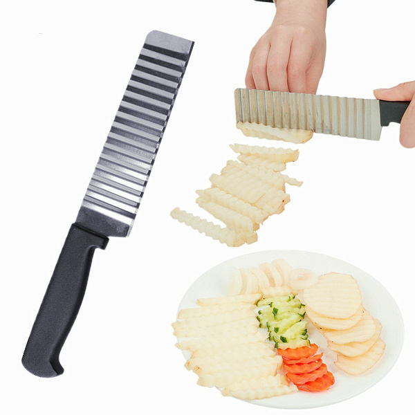 Crinkle Potato Cutter, Stainless Steel French Fries Slicer