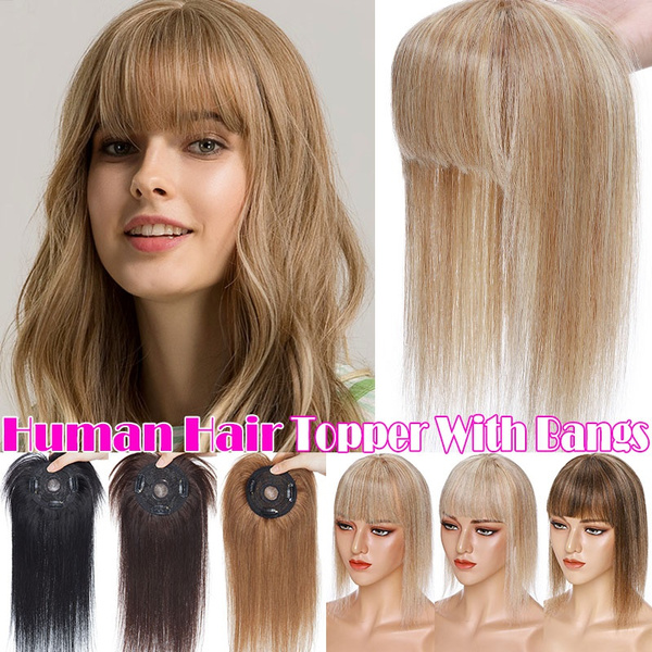 10 12 14 16 18 20inch Fashion Women Hair Topper With Bangs Human