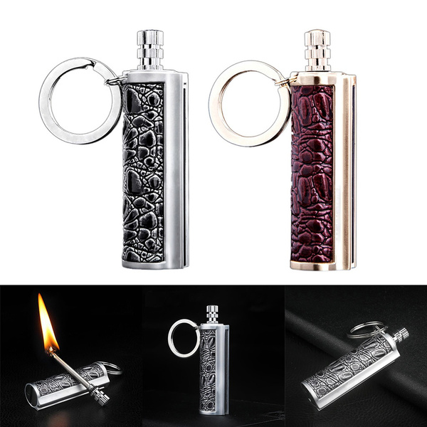 XIFEI Keychain Bottle Opener Matchstick Fire Starter Kerosene Refillable  Lighter 