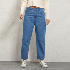 straightjean, dadjean, Casual pants, high waist jeans