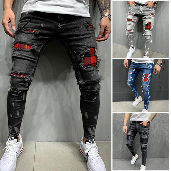 Ripped Jeans Patches Mens