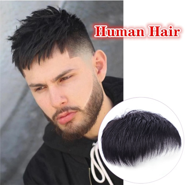 New Wigs for Men's Male Short Black Wig Natural Human Hair Crew Cut Hair  Style for Young Man Balding Sparse Hair | Wish