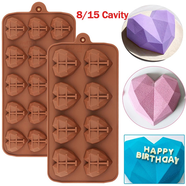 Heart Chocolate Mold Diamond Love Silicone Mold Wedding Candy