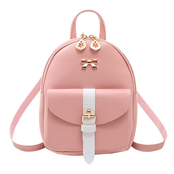 Girl's Small Backpack, Cute Casual School Bag, Leather Backpack