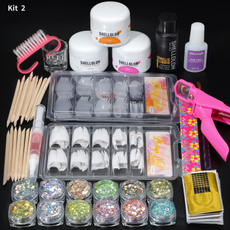 pink, acrylic nails, Nail Glue, Belleza