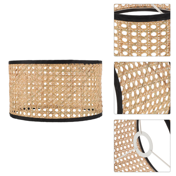 Details about   1 Pc Rattan Woven Portable Lamp Protective Cover for Home Shop Office 