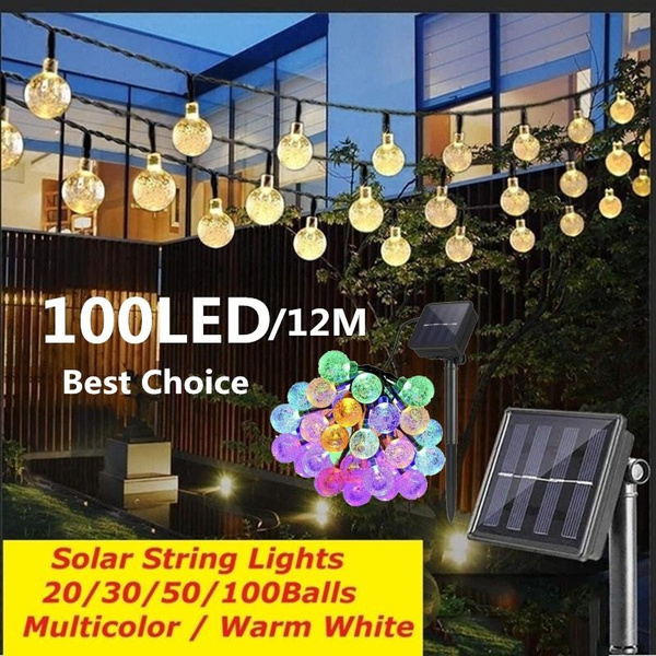20/30/50 LED Solar Powered Globe Fairy String Light Waterproof Garden Xmas Decor 