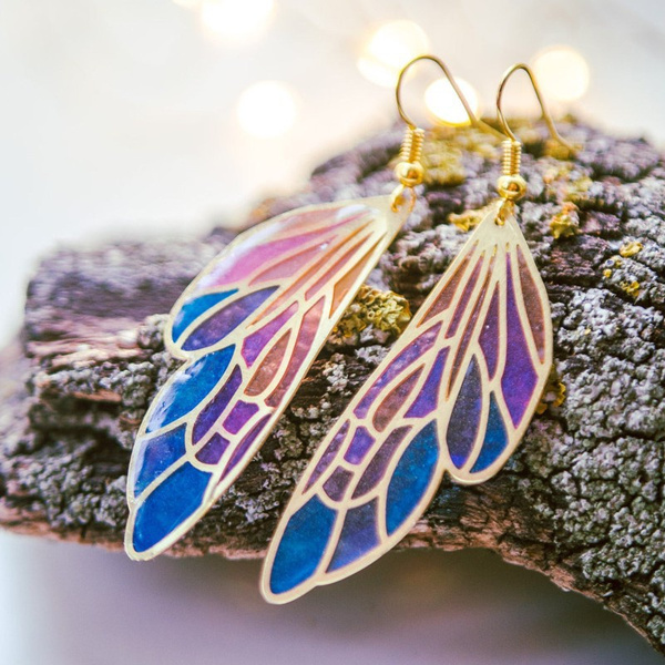 14K Gold Gradient Colorful Fantasy Wing 