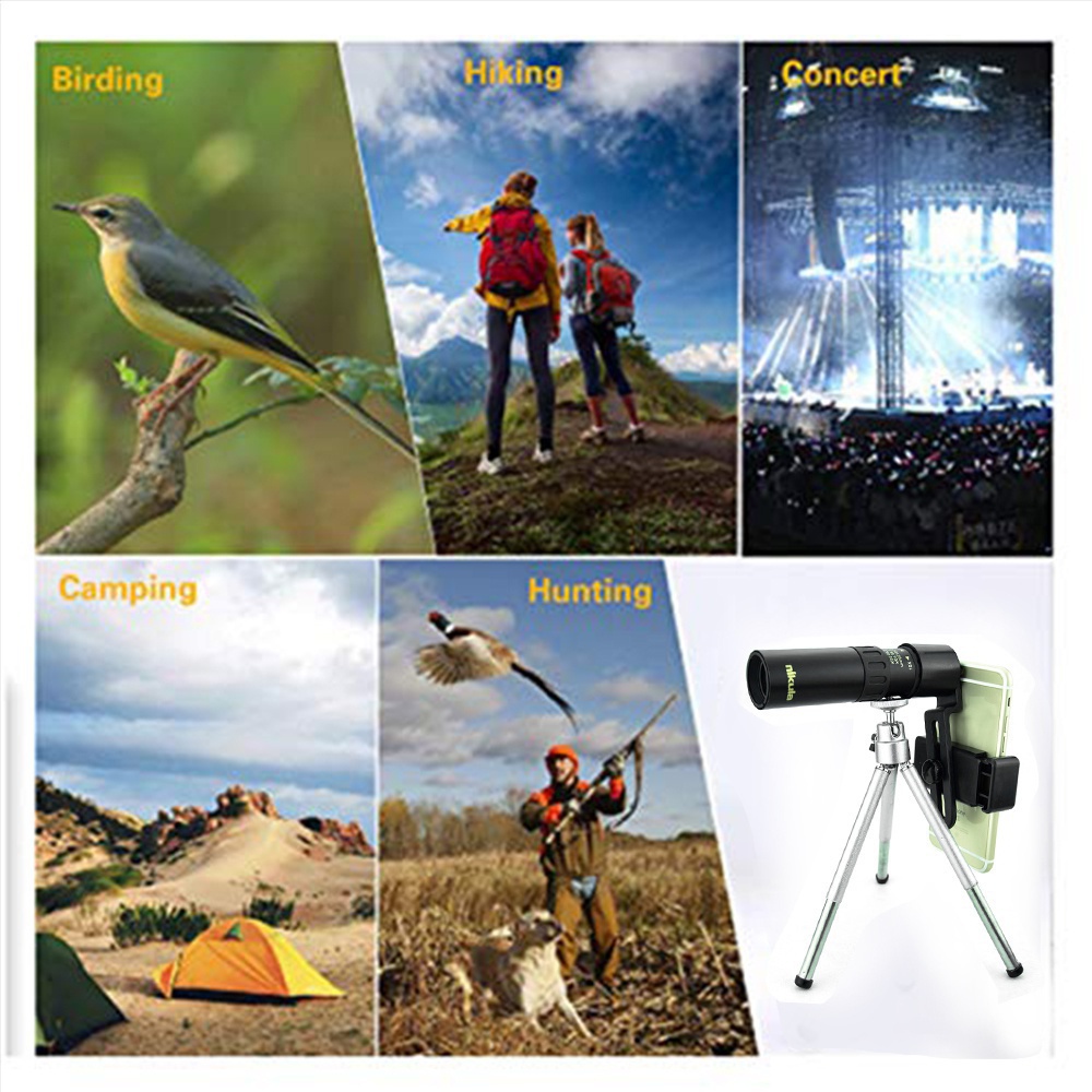 4K 10-300X40mm Super Monocular Telescope Fogproof Telephoto Zoom Monocular Telescope Portable Military Zoom Dual Focus BAK4 4K HD Lens Night Vesion phone monocular Telescope For Travel