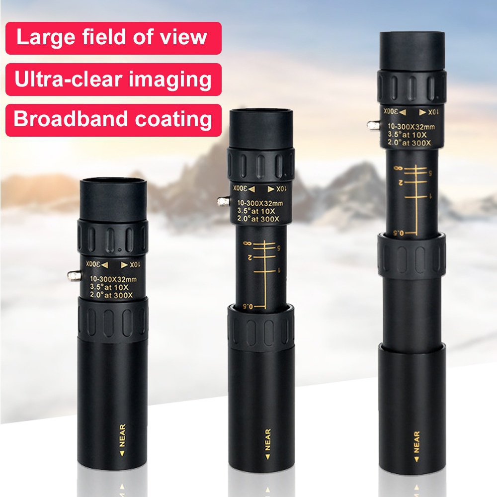 4K 10-300X40mm Super Monocular Telescope Fogproof Telephoto Zoom Monocular Telescope Portable Military Zoom Dual Focus BAK4 4K HD Lens Night Vesion phone monocular Telescope For Travel