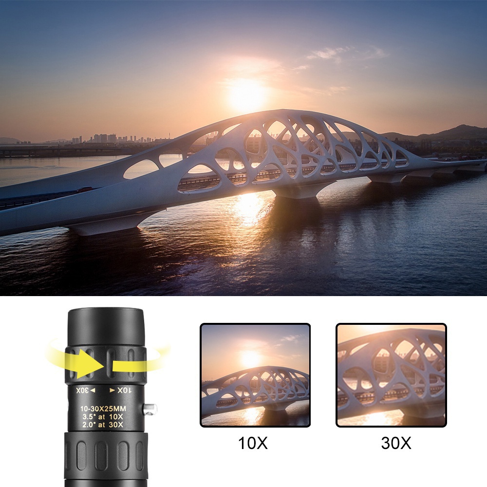4K 10-300X40mm Super Monocular Telescope Fogproof Telephoto Zoom Monocular Telescope Portable Military Zoom Dual Focus BAK4 4K HD Lens Night Vesion phone monocular Telescope For Travel