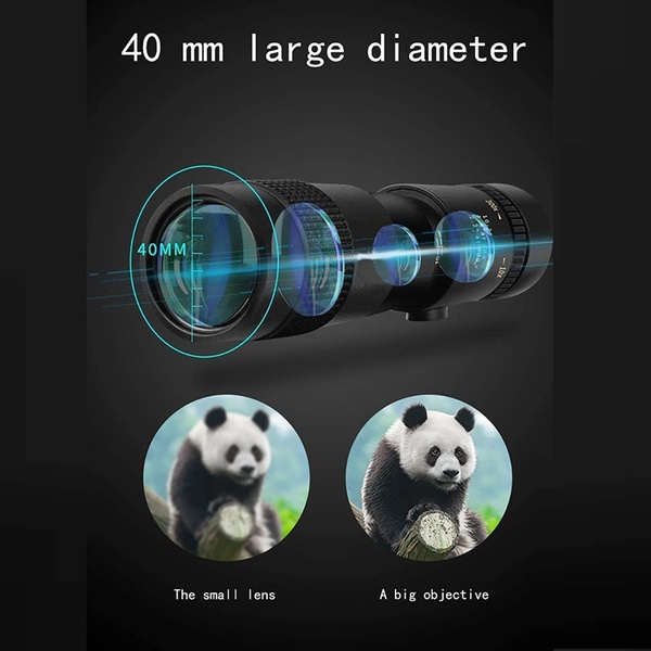 4K 10-300X40mm Super Monocular Telescope Fogproof Telephoto Zoom Monocular Telescope Portable Military Zoom Dual Focus BAK4 4K HD Lens Night Vesion phone monocular Telescope For Travel
