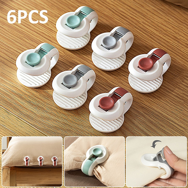 6Pcs Useful Quilt Holder Clips For Bed Sheet Blanket Fastener Clip