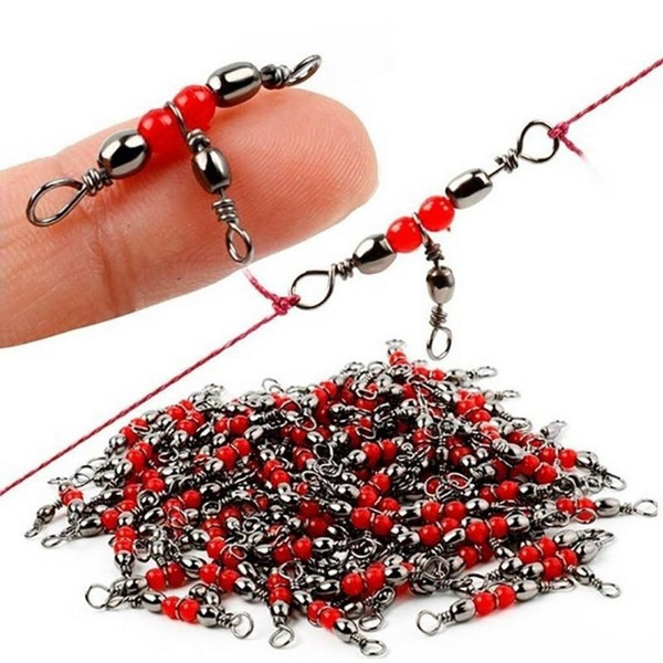 10PCS Fishing Swivel Rolling Swivels Brass Barrel 3way Fishing Swivel Tangle Fishing Tackle