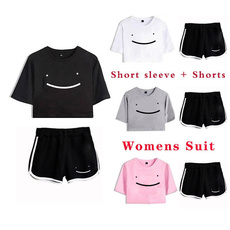 Two-Piece Suits, women crop top, Shorts, lights