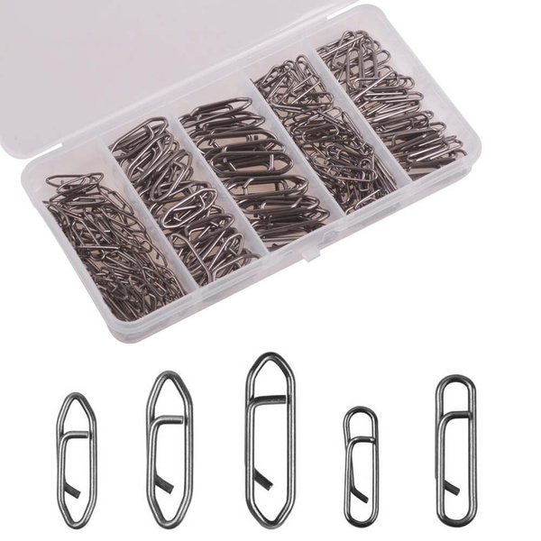 140Pcs/Box Power Fishing connector Fast snap clips fishing swivels tackle  26LB-121LB Quick Change Lure Snaps Accessories