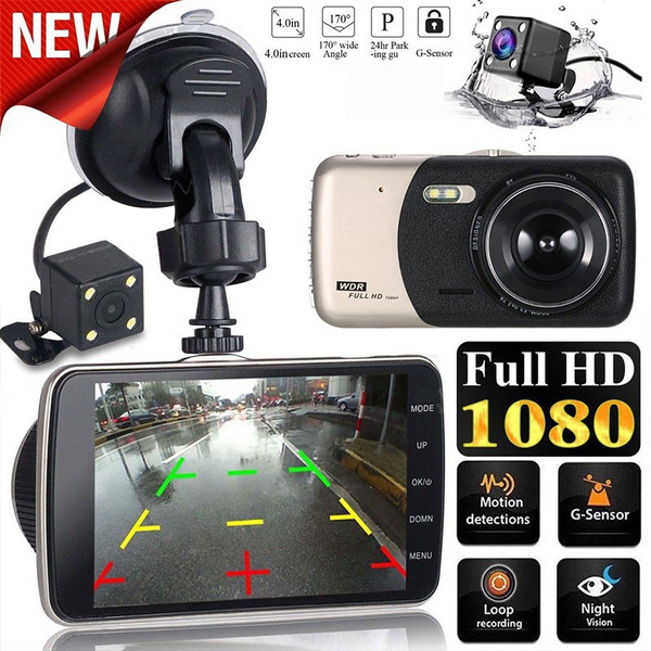 Car Dual Lens Dash Cam HD 1080P Front/Rear/Inside Video Recorder Camera  G-sensor