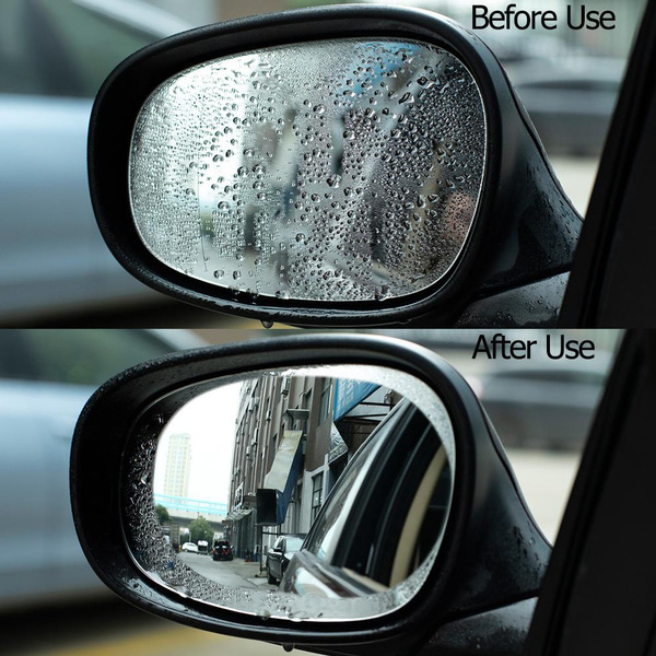 2pcs Rainproof Film Car Rearview Mirror Anti-fog Film Rain Shield Safety Driving 