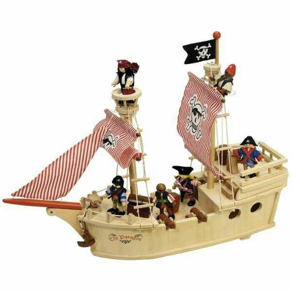 Large toy pirate store ship