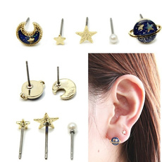 moonearring, Fashion, Stud, Pearl Earrings