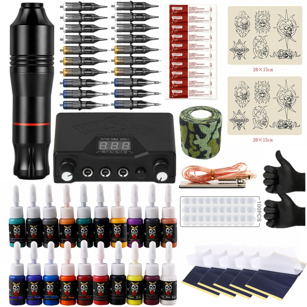PROFESSIONAL Wormhole Wireless Tattoo Machine Kit Rotary Pen