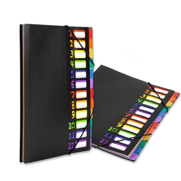 File Folders Expandable Rainbow Multi-Layer Folder A4 Letter Size File ...