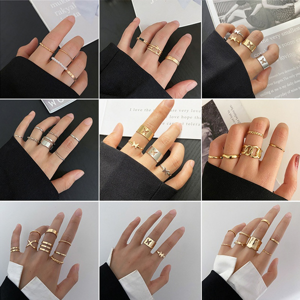 Buy SOHI Gold artificial Stones ring for women, Chunky Ring, Finger Ring,  adjustable ring, Ladies Ring, Gold Plated Ring, aesthetic jewellery, hand  ring for women at Amazon.in
