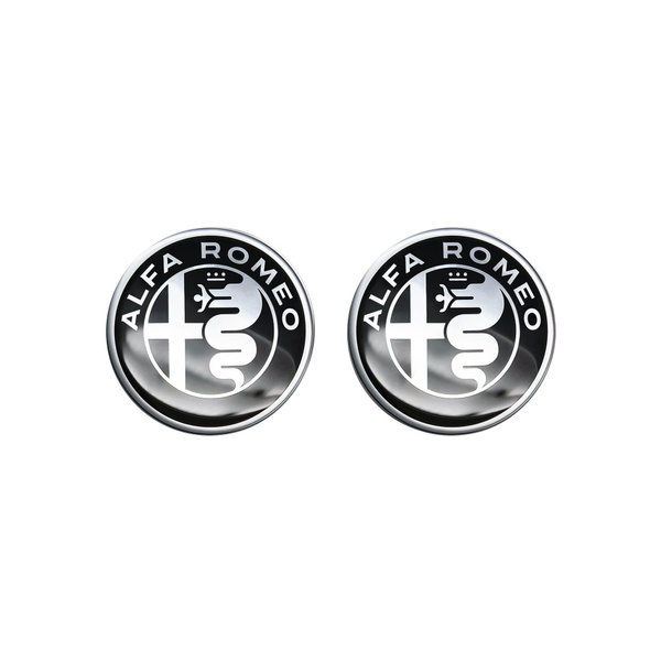 ALFA ROMEO - Adesivi 3D Ufficiali Alfa Romeo Logo, Nero, 48 mm, 1