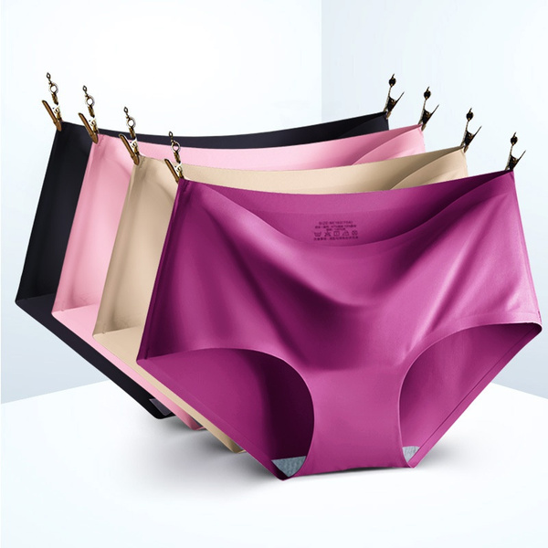 Women's ice silk underwear Seamless Panties One-piece underwear