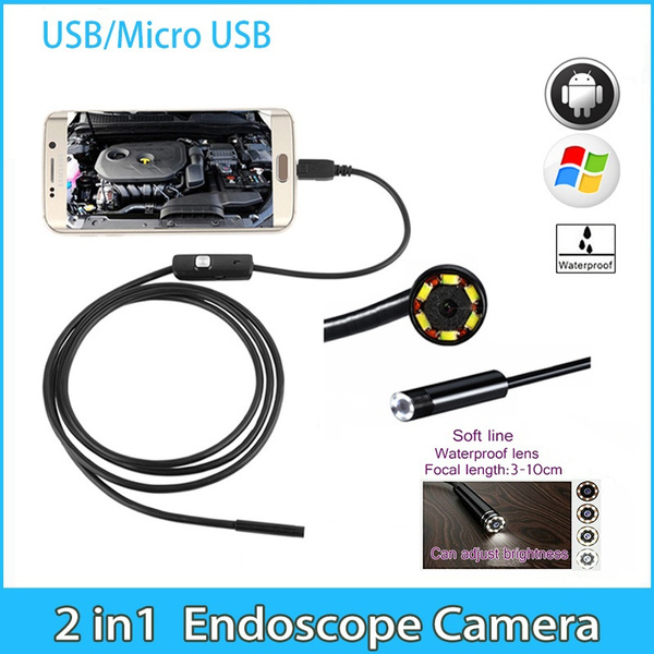 7mm Endoscope Camera Flexible IP67 Waterproof Borescope for Android PC Notebook 