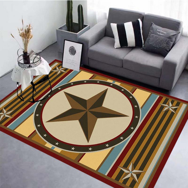 Western Texas Star Pattern Area Rugs NonSlip Floor Mat Doormats Home