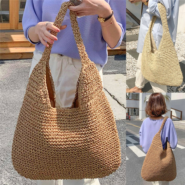 Rattan Bag Straw Messenger Handbag Rattan Purse Wicker 